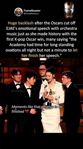 Oscars Face Backlash After EJAE’s Historic K-Pop Win Speech Gets Cut Off #Oscars2026