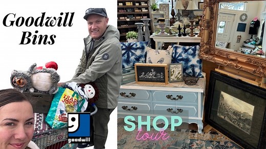 Thrift With Me, Our Biggest Haul From The Goodwill Bins! Plus Thrift flips and a Shop Tour | Jami Ray Vintage