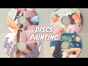 How To Paint Discs | Acrylic Painting on CDs | Painting Ideas & Inspiration (Aesthetic & Easy DIY)