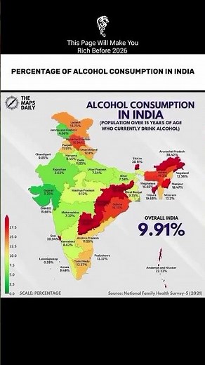 Alcohol COnsuption Across India #upsc #history #map #gk #education