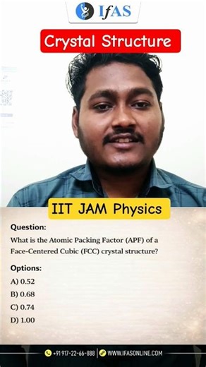 Crystal Structure | Fcc Lattice | IIT JAM Physics | IFAS
