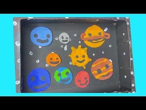solar system shadow box with air clay | how to make | kids clay | home school project |
