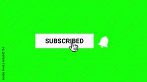Like Subscribe Bell Notifications Enabled on Green Screen Background in 4k resolution