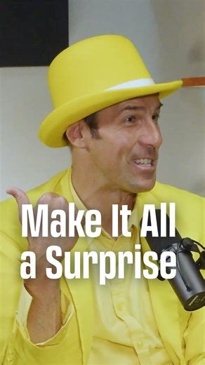 Make everything a surprise says Jesse Cole (@yellowtuxjesse) If you’re going to do fireworks, don’t tell people. Make it a surprise. You never know what’s going to happen when you come to the game. Counterintuitive in a world obsessed with marketing and advance notice. But surprise creates magic that announced events can’t match. Comment “banana” and we’ll DM you the latest episode of @findingmastery with the great Jesse Cole 🔥 #psychology #marketing #business #baseball | Finding Mastery