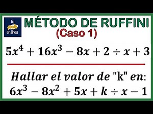 METODO DE RUFFINI (Caso 01): División Algebraica