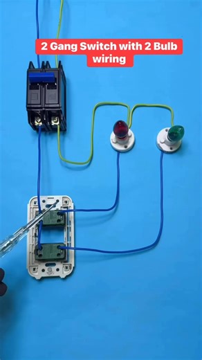 Connection ng 2 gang switch na may dalawang ilaw #ElectricalTutorial #fypシ゚ #highlights | Electrical Tutorial