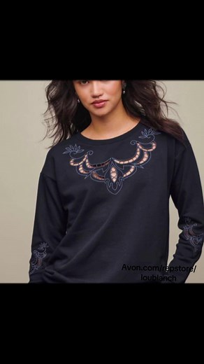 Embroidered Pullover #avon #pullover
