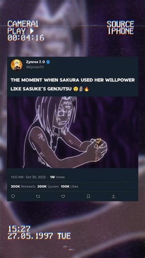 The moment Sakura used her willpower like Sasuke’s genjutsu 😲🗿🔥 #naruto #ytshorts