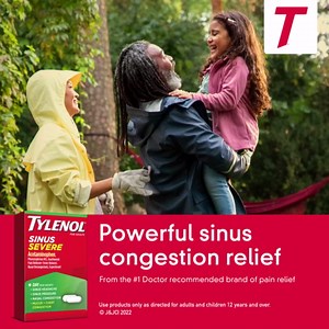 Tylenol Sinus Severe Daytime Caplets, Non-Drowsy, Pain Reliever, Pressure and Nasal Congestion Relief, Fever Reducer, Expectorant, Acetaminophen, Guaifenesin, Phenylephrine HCL, 24 Count
