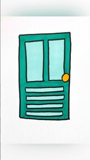 How to draw a door | easy drawing for kids #kidsvideo #kidsart #diy #drawingtutorial #stepbystep