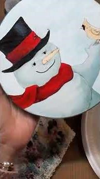 Snowman Acrylic Painting Time-Lapse (Fast Forward Demo)