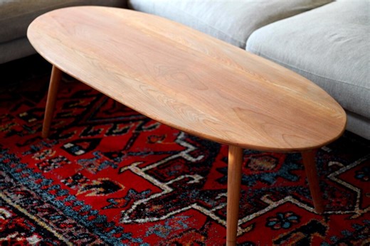 Large Cherry Wood Coffee Table - Natural Handcrafted Wood Furniture - Etsy