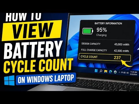 How to view Battery cycle count on windows laptop#battery #cyclecount #batteryreport #batteryusage 🤯