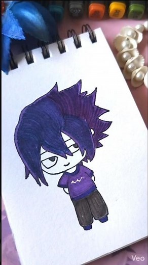 Chibi Tamaki Amajiki Anime Drawing 💜 My Hero Academia Anime Art | Kawaii Art with Easy Colouring Kid