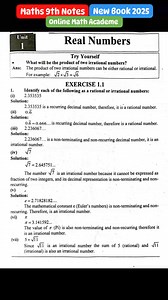Maths Notes 9th New Book 2025 Unit 1 #Math9newBook | Online Math Academy