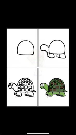 many ways to draw turtle with simple tricks #drawing #art #craft
