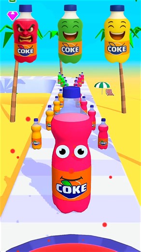 Juice Run Lvl.157 - Red vs Green vs Yellow juice can 🍹🔥#shorts #games #juicerun #gameshorts #funny