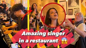 'Titanic' Piano at a Restaurant – A Singer Starts Singing