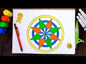 Geometrical Design in Circle || Circle Pattern || Geometric Circle Design Drawing Step by Step