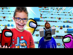 JE TEST UN PARCOURS AMONG US ROBLOX !
