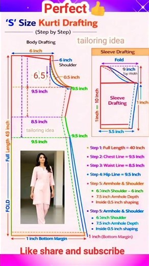 Simple kurti drafting and cutting tutorial ✅ #shorts #tailoringtips #fashion #kurticitting #sewing