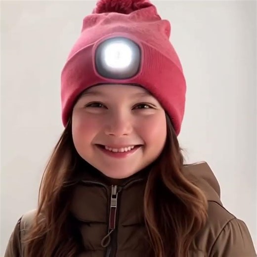 Bonnet LED sécurité enfant – double lumière avant/arrière.