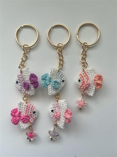 Handmade Micro-crochet Fish Keychains - Etsy