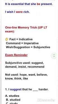 Subjunctive mood/Grammar #upltenglish #uptgtpgtenglish#kvs#nvs