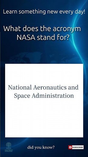 What does the acronym NASA stand for? #SpaceExploration #ScienceTrivia #NASA