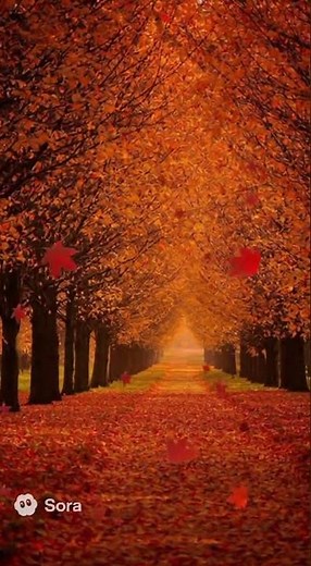 紅葉が舞い落ちる秋 縦動画フリー動画 素材