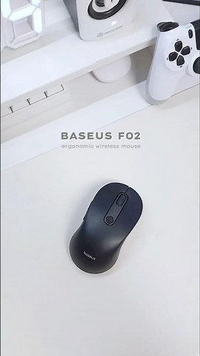 🧁 unboxing baseus f02 ergonomic wireless mouse in black color + quick review