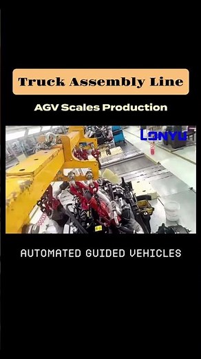 Truck Assembly AGV Scales Production #Robot #Auto #Truck #Manufacturing #Logistics #Smart #Factory
