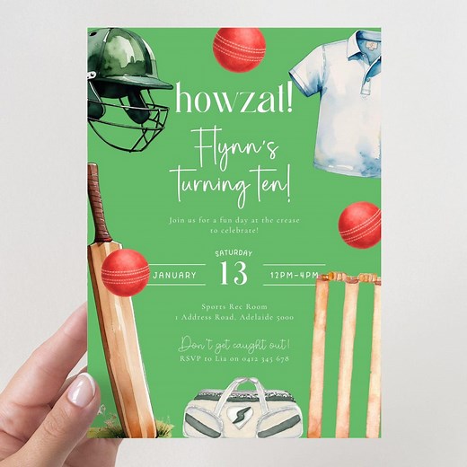 Cricket Birthday Invitation: Editable Sports Party Invite (digital Download, 5x7" Canva Template) - Etsy