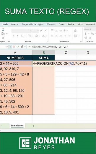 How to add numbers within text using REGEXEXTRACTION in Excel
