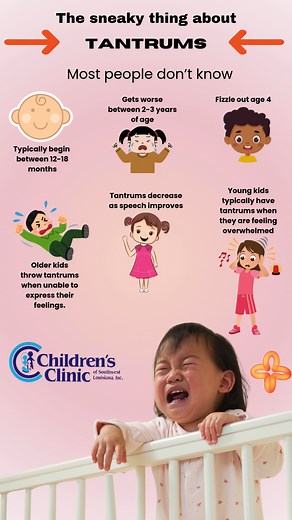 Do you know what age tantrums start to fizzles out? Tantrums often reach their peak during the toddler years, as intense emotions surpass their limited vocabulary. However, as children acquire more language and imitation skills, these meltdowns gradually evolve into conversations, usually around preschool age. Helpful sources: https://bekindcoaching.com/blog/toddler-tantrum-dos-and-donts/ | Children's Clinic of Southwest Louisiana