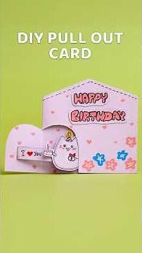 DIY Pull-Out Birthday Card | Handmade Birthday Card Ideas | Easy Card Making Tutorial #shorts