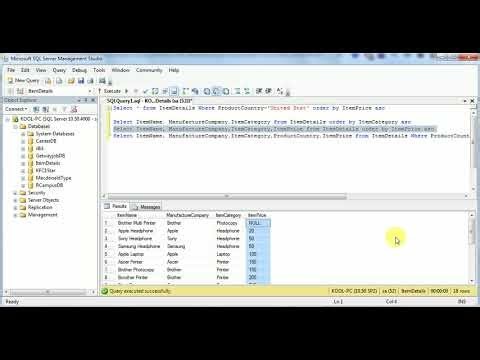 How to use order by in sql query