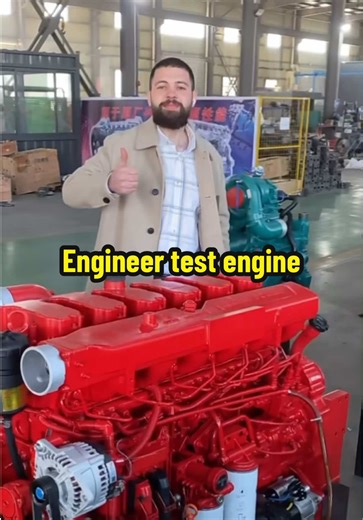 工程师引擎测试：完美运行的柴油发动机