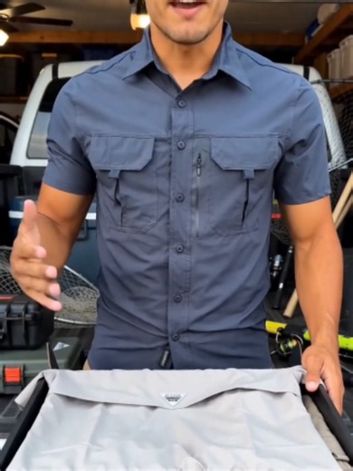 Short Sleeve Tactical Shirt with Dual Zipper Pockets