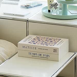 TastePick Book Shape Decorative Cable Management Box - Expandable Cable Organizer Box with Magnetic Closure for Home & Office (Blue Coral, Large)