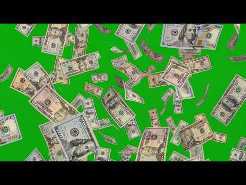 Falling Money Animation Seamless Loop | US Dollar Rain 4K Green Screen Background Free footage Video