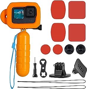 Floaty Case for GoPro Hero 13/12/11/10/9 Protective Floating Housing Frame with Handle Grip Ultra-Buoyant Foam Cover for Snorkeling Surfing