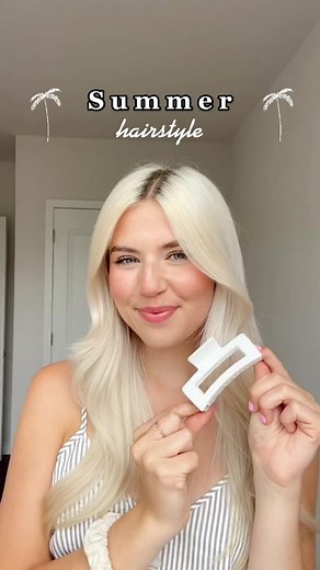 SUMMER HAIRSTYLE!!! A claw clip hack to make sure your hair will stay all day long!✨💗 #summerhairstyles #summerhair #hairstyles #taylorxhairstyles #easyhairstyles #hairtok #clawclip #hairhack #clawcliphack #longhair #shorthairstyles