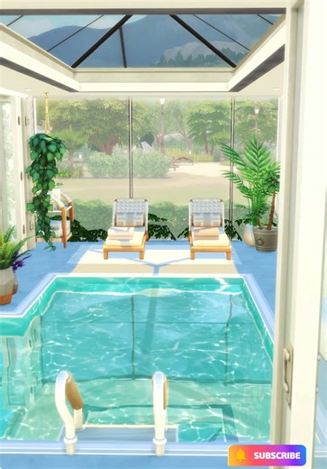 Designing a stylish indoor pool with a gazebo 🌿 A calm, modern space made for slow moments ✨ #sims4build #sims4 #thesims4 #thesims4tutorial