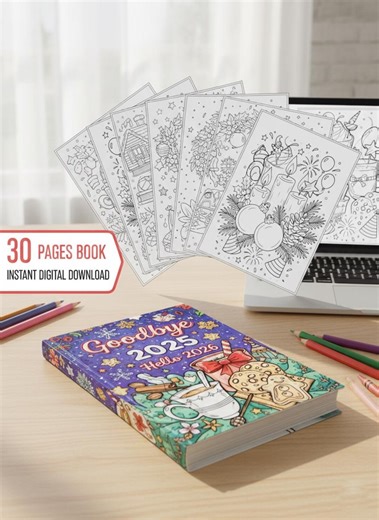 Printable New Years Eve 2026 Coloring Pages (digital Download) Bold Easy Coloring Teens Adult Activity Sheet Download - Etsy