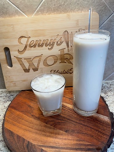 Sea- Moss / Irish- Moss a rich creamy milky punch infused with spices and served on a hot day can be alcoholic by choice. One of my fav drink lets get started. 1 lb sea moss ( makes 5 liters ) 4 liters water 2 cans condensed milk 2 cans evaporated milk 1 tbls Angostura bitters 1/4 cup brandy ( optional) 2 tbls essence 1 cup sugar 1 lemon juice bay leaf, cinnamon bark Spice Tea: fennel,cardamom, ginger,clove,star anise, clove,mace . boil in 1 cup water low heat 5 mins Method As Shown ENJOY | Jenn