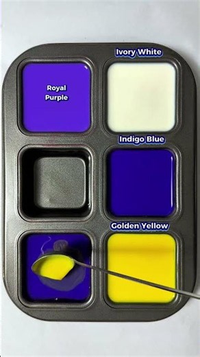 Ivory White + Indigo Blue + Golden Yellow #colormixing #satisfying