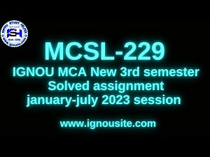 IGNOU MCSL-229 solved assignment January-July 2023 Download || MCA 3rd semester solved assignment.