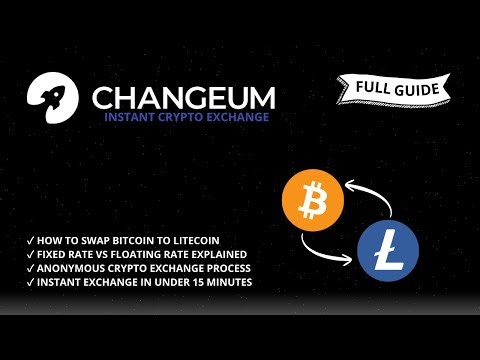 How to swap Bitcoin (BTC) to Litecoin (LTC) without verification using Changeum.io.
