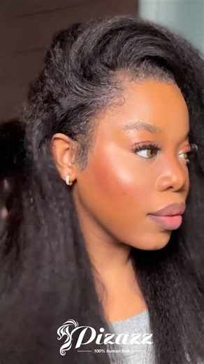 👉 Want a hairline that looks like your own? 🤩Get the natural look with our 𝟯𝟲𝟬 𝗙𝘂𝗹𝗹 𝗟𝗮𝗰𝗲 𝗪𝗶𝗴 with kinky edges! ✅ Easy install ✅ Good bleached lace Go get your Glueless wig👉https://st.pizazzhair.com/cj | Pizazzhair